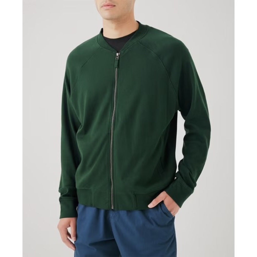 NWT Pact | Airplane Zip Bomber S Forest Green Organic Cotton Men's Jacket